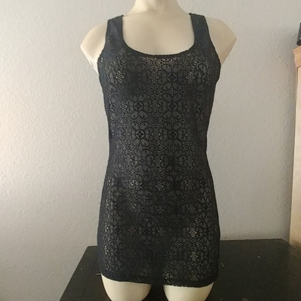 EUC Op Black Lace Swim Cover